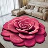 Floral Floor Mat Non-Slip Absorbent Bathroom Rug 3D Realistic Flower Pattern Floor Rug