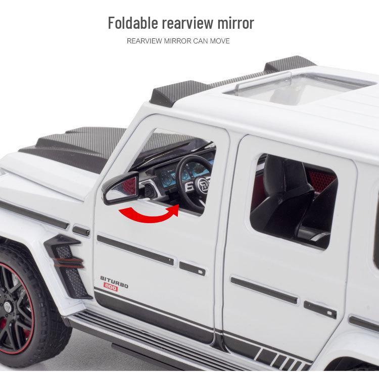 1:Литой металлический модель автомобиля Brabus G800 в масштабе 1:24 со звуком, светом и механизмом оттяжки