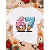 Fashion Men and Women's T-shirt 6 7 Print T-shirt Loose Short Sleeve Tops Summer Casual Round Neck Kids Tees Clothing