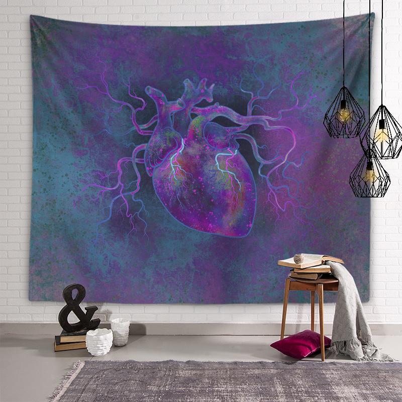 Индивидуальный красочный гобелен с котом, психоделический геометрический мандала, настенный художественный гобелен, хиппи, богемный гобелен, домашний декор для комнаты