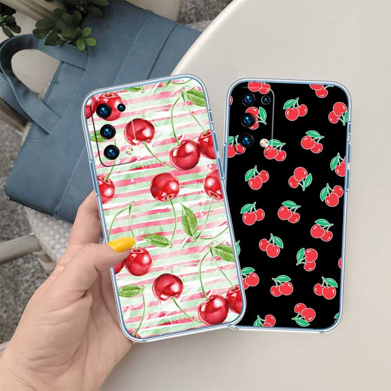 UP21 Cherry summer fruit Transparent Phone Case for Samsung Galaxy A04 A04S A14 A23 A34 A54 M23 M33 M52 M53