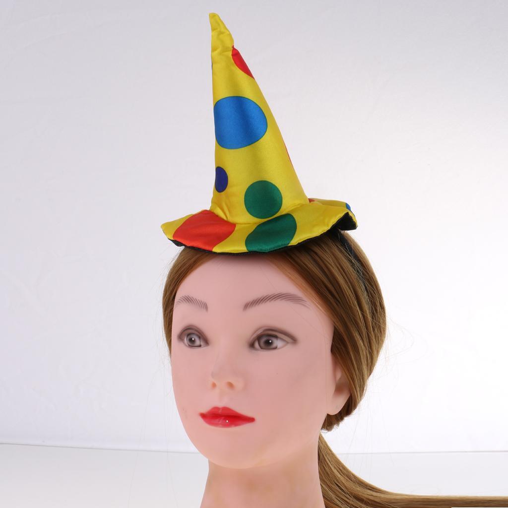 Polka Dot Clown Hat Headband Jester Hairband Costume Fancy Dress