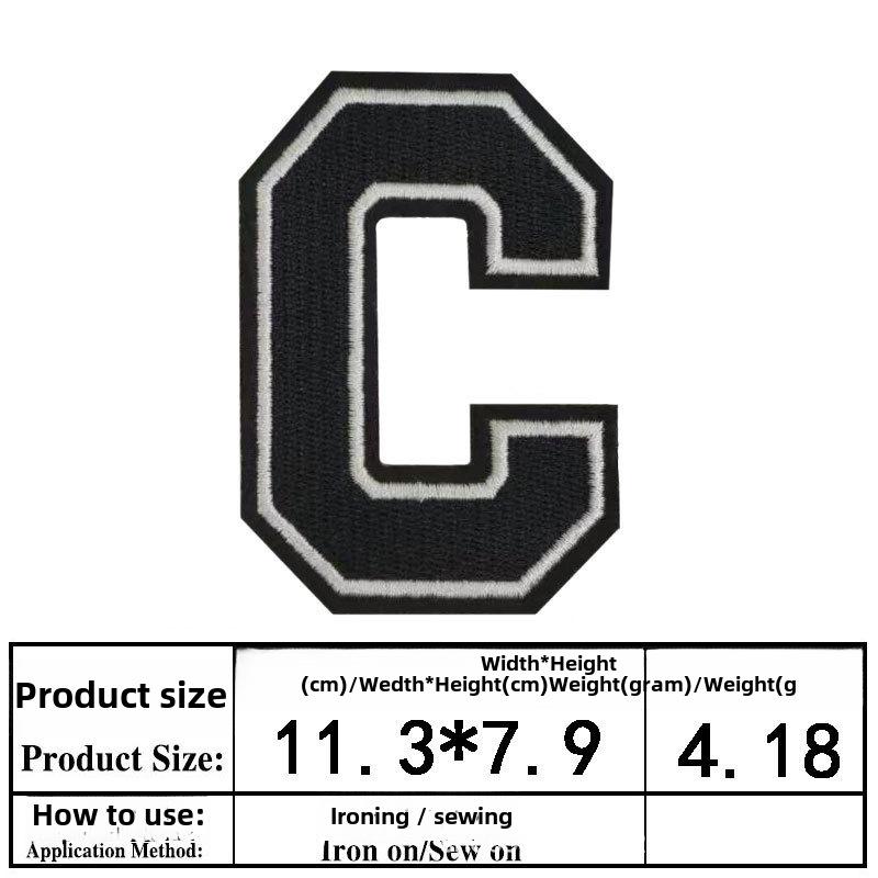 Вышитый алфавит и цифры нашивка на рукаве из джерси