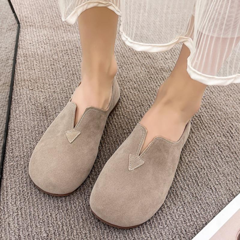 Mode Damen Ballerinas Retro Runde Zehen Loafers Schuhe für Damen Slip-on Casual Übergröße Atmungsaktive Sneaker Damen Zapatos De Mujer