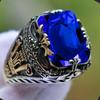 Inlaid Emerald Men 'S Luxury Ring Personality Retro Domineering Gem Sapphire Ring To Attend The Banquet Party Business Jewelry
