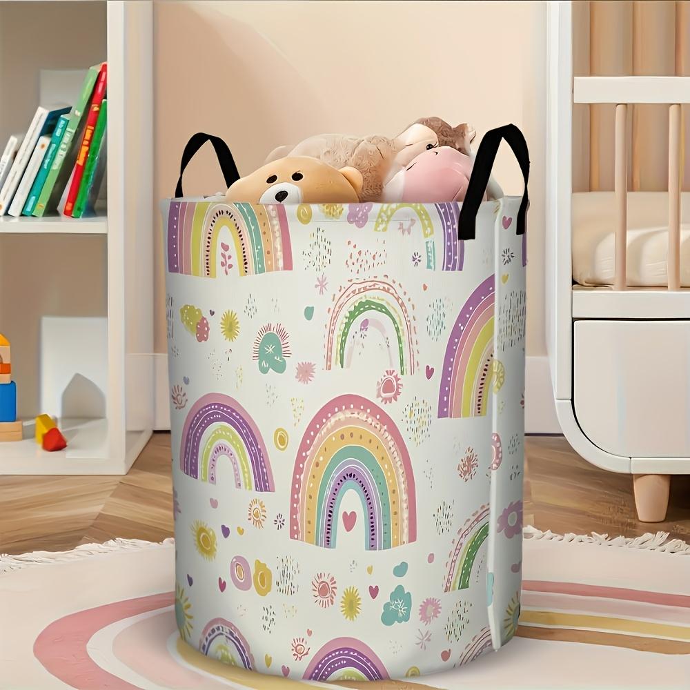 1pc Rainbow Quirky Fashion Laundry Basket Suitable for Home, Bathroom, Living Room, Elegant Clothes Storage, Utility Basket, Multi-Purpose Storage Bin