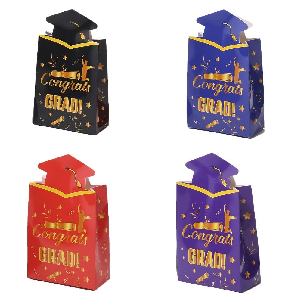 20pcs Paper Material Doctoral Cap Box Congrats Grad Candy Gift Bag Chocolate Box Party Decorations
