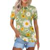 Women's Fashion Casual Lapel Short Sleeve Printed Shirt Women's Button Up Tops