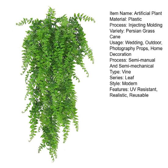 78CM Artificial Fern Vine UV Resistant Reusable Home Wedding Wall Hanging Faux