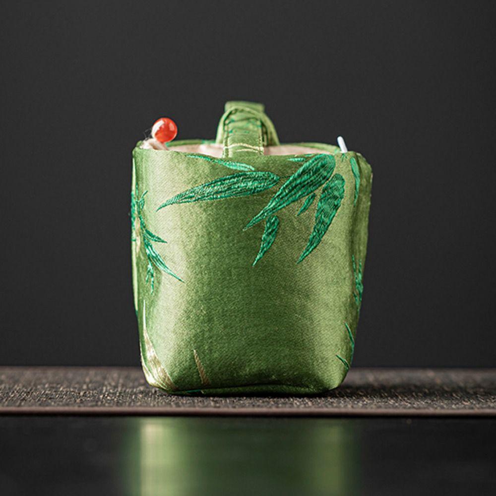 Storage Bag Teacup Cloth Pouch Makeup Bag Embroidered Handbag Hanfu Brocade Storage Bag  Outdoor