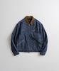 BEHEAVYER Washed Leather Collar Sports Jacket Denim Washed