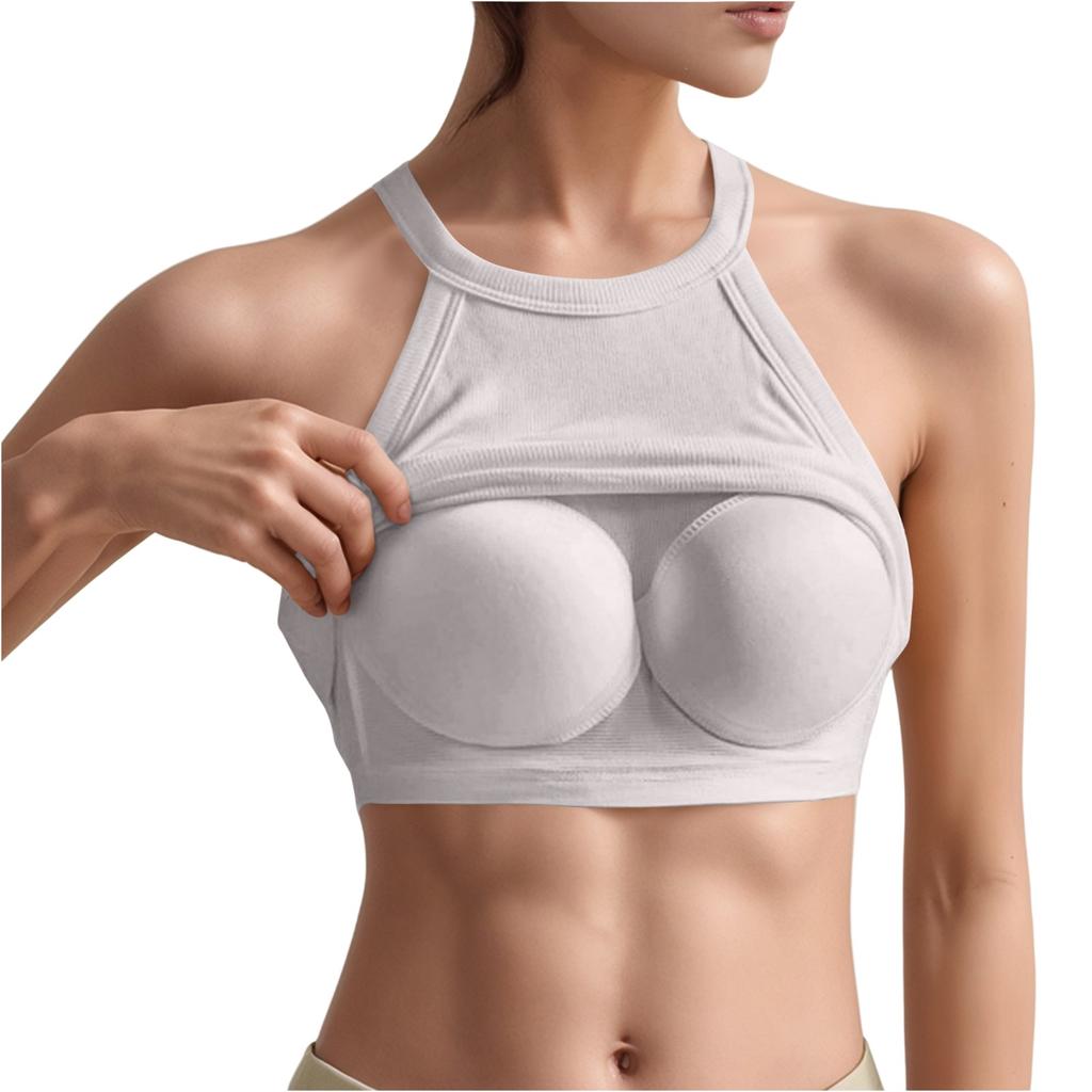 Женское нижнее белье для спины с подушкой для груди, без рукавов, свисающая горловина, майка