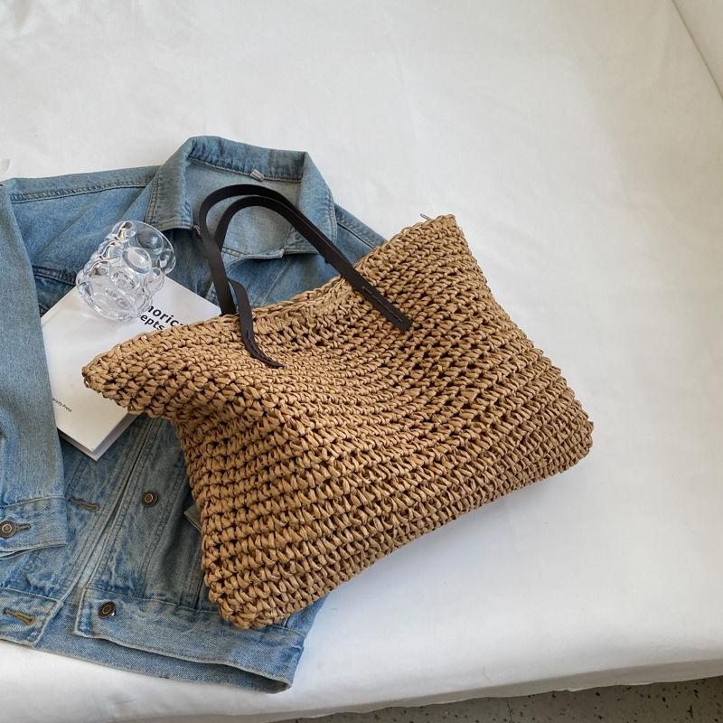 Large Capacity Straw Woven Large Women's Bag Versatile Shoulder Bag Summer Fashion Tote Bag