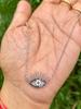 925 Sterling Silver CZ Evil Eye Design Necklace 16"+1" extension, White Gold Plating, Minimalistic jewelry, light weight, 3.18 gm