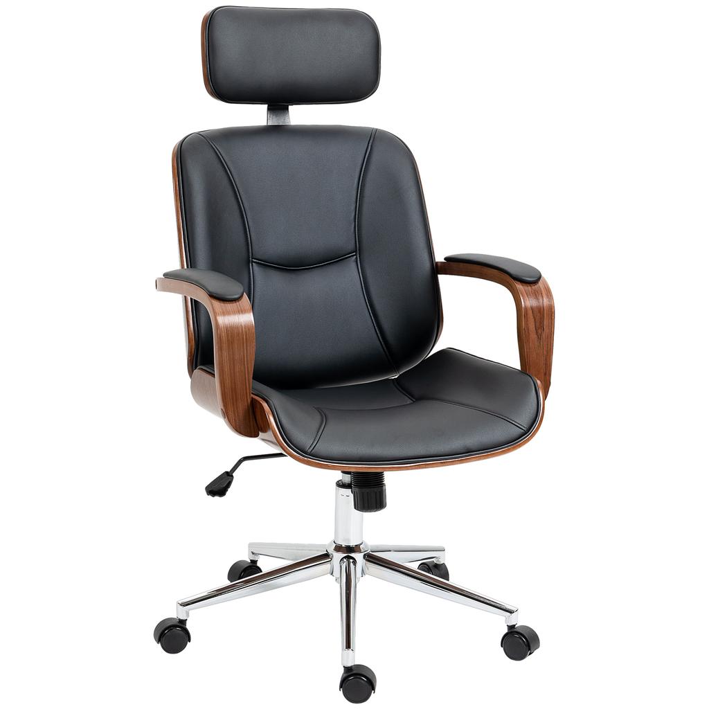 Office Chair, Ergonomic Desk Chair with High Backrest, Removable Headrest, for Home Office, Black
