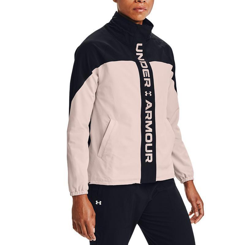 Under Armour Восстановленная тканая куртка с логотипом, цветная блочная тканая куртка, женская куртка, черная 1360569-001