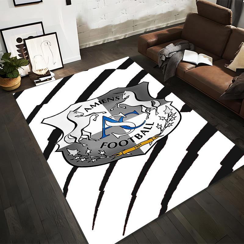Amiens SC Crest Rug - Non-slip suitable for living room and bedroom sofas.