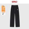 SPAO Women's Winter Fleece-Lined Bear Embroidered Wide-Leg Pants