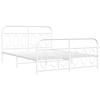 VidaXL Cadre de lit métal sans matelas et pied de lit blanc 140x190 cm 377184