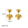 Spot European & American Style 18k Gold Love Pendant Double Heart Stainless Steel Earrings