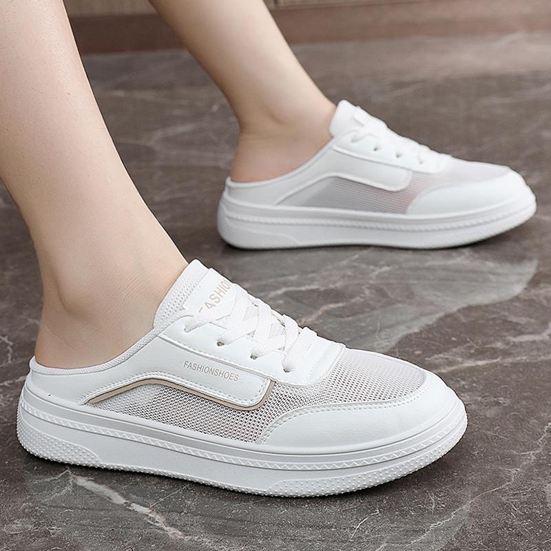Summer Half Dragged Little White Shoes for Women