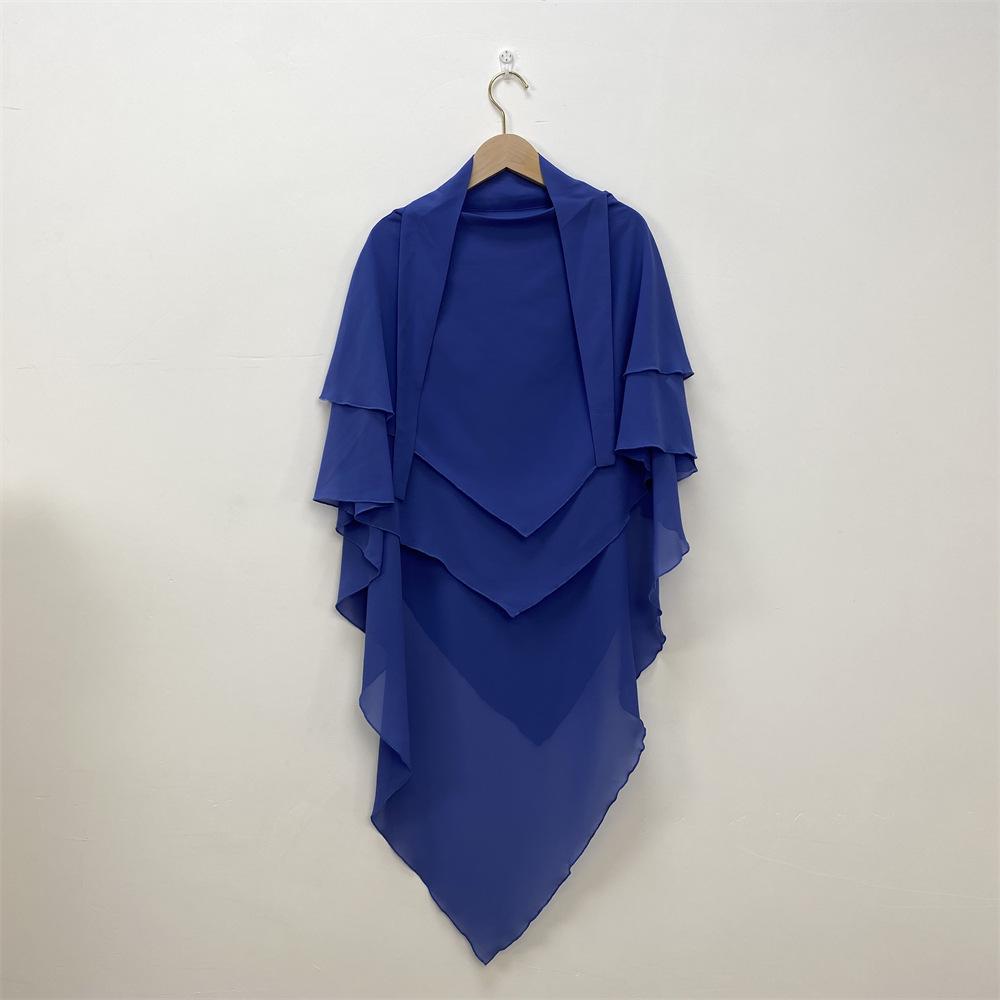 Однотонный двухслойный шифоновый платок на голову — стиль Ближнего Востока, Дубая, Турции. (Большой, 2305)