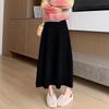 Knitted Skirt, Women's Winter Light Mature A-line Skirt, Medium Length Skirt, Slim Fit, Crotch Covering, High Waist Long Skirt
