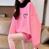 Navava Heart Two In One Turtleneck Long Sleeve Sweatshirt Nt2133