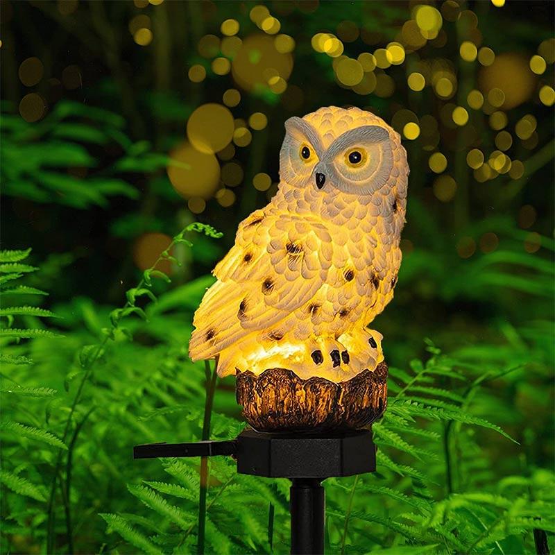 Solar Owl Resin LED Light Outdoor Garden Floor Insertion Light Garden Path Street Light Christmas Day Decorative Atmosphere Light