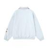 Unisex Retro Streetwear Jacket With Cartoon Embroidery Zipper Hoodless Loose Fit Casual Wear