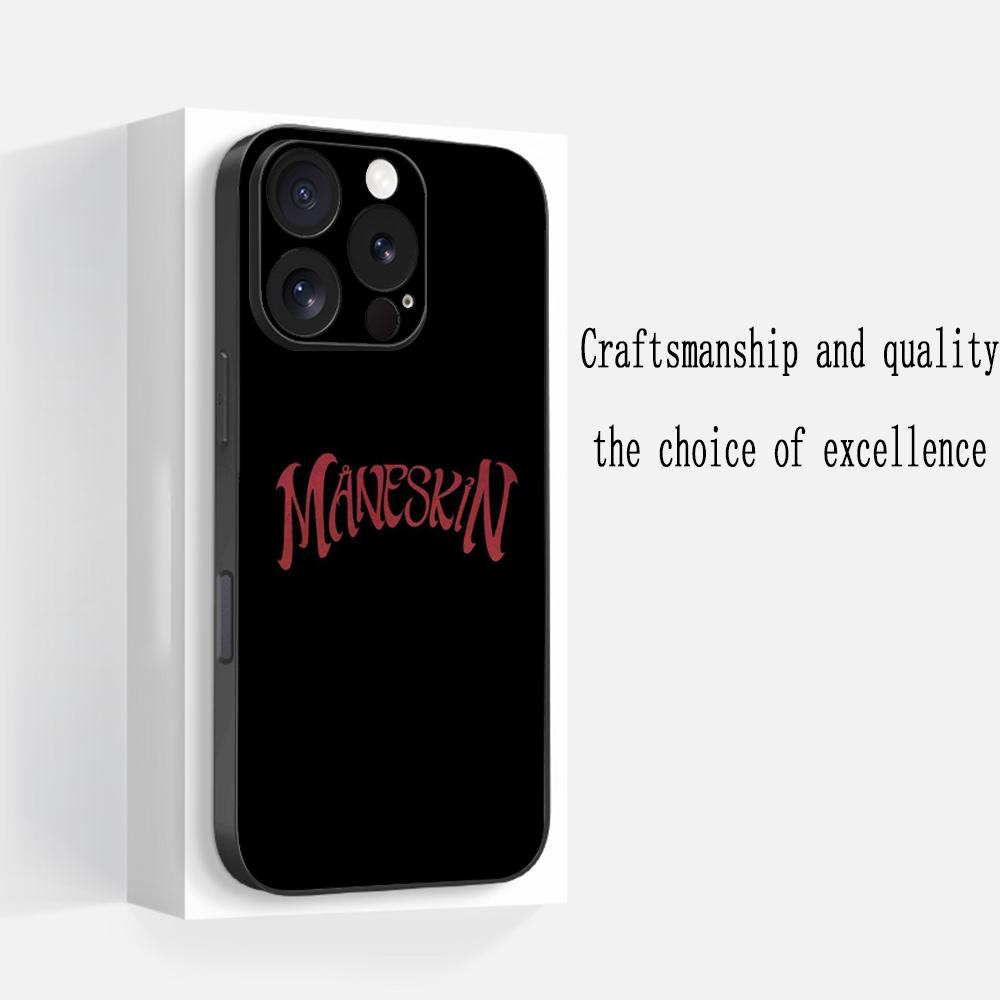 Maneskin крутой дизайн с узором группы Чехол для телефона Для iPhone 16 16e 15 14 13 12 11 Plus Mini Pro Max Мягкий черный Ударопрочный чехол