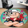 1pc Popeye Sailor Office Round Area Rug, Bedroom Living Room Home Decor, Room Deco,  Offic a1016074