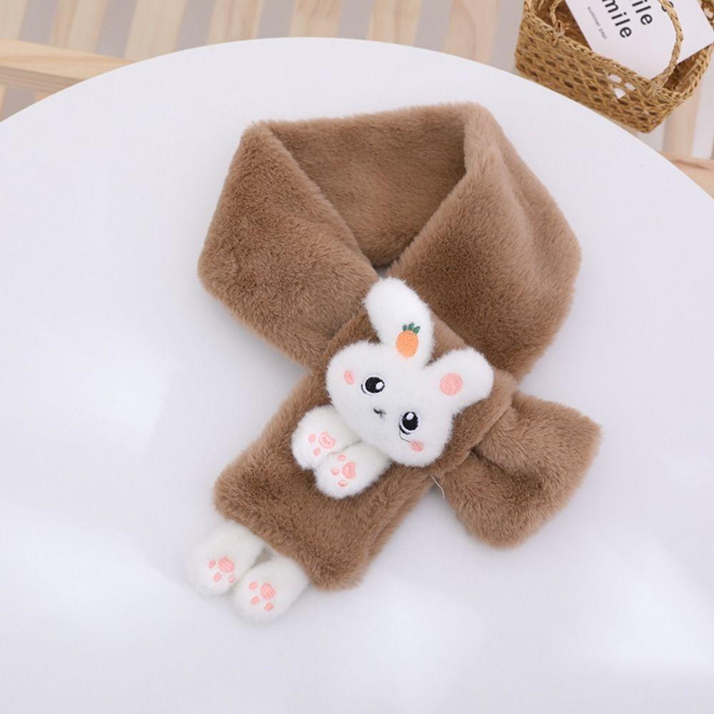 Thick Cartoon Faux Fur Scarf Warmth Scarves Wraps Cute Cold-Proof Collar  Boys Girls