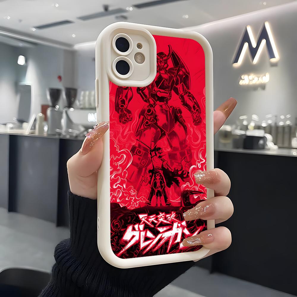 Чехол для телефона Аниме Гуррен Лаганн Для IPhone Air 17 Pro Max 16 E 15 14 Pro Max 13 12 11 Mini Plus Мягкий Силиконовый Белый Чехол