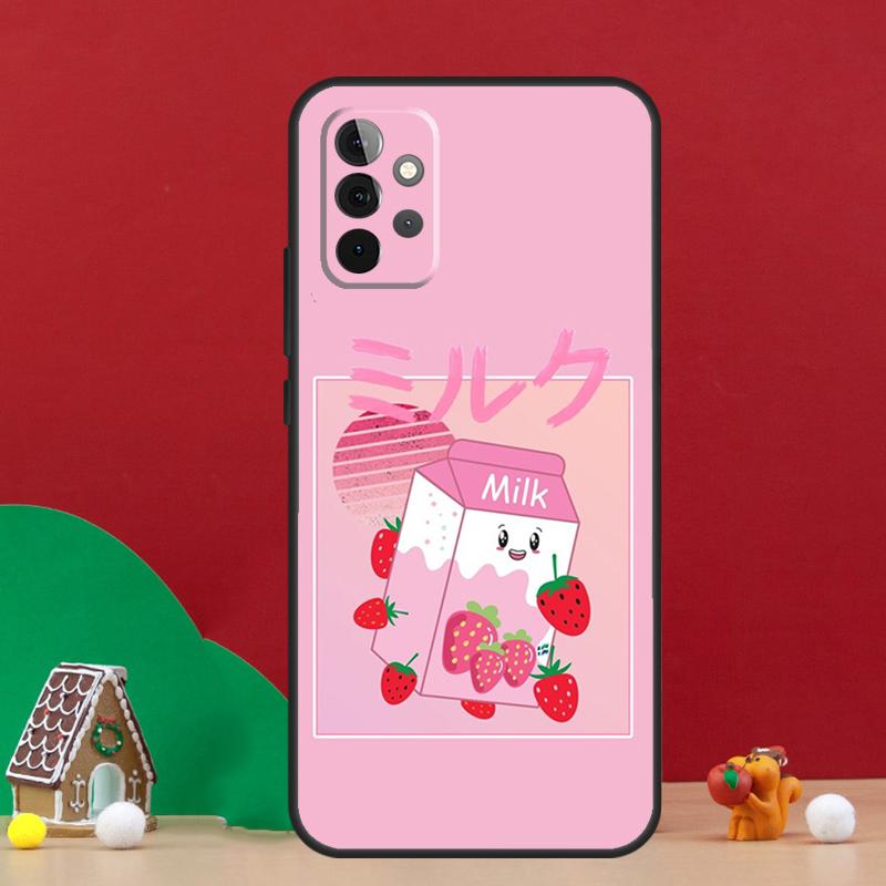 Милый кейс 'Клубничное молоко' для Samsung Galaxy A56 A33 A13 A36 A23 A52 A32 A12 A54 A34 A14 A16 A53 A15 A35 A55 A17