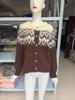 Женский ретро вязаный кардиган в стиле Fair Isle с цветовыми блоками - Корейский стиль, плотный и уютный для осени/зимы