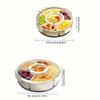 Разделенный вращающийся поднос с крышкой и ручкой, переносная коробка для фруктов, закусок, овощных колбасных изделий, прозрачная вращающаяся тарелка для закусок