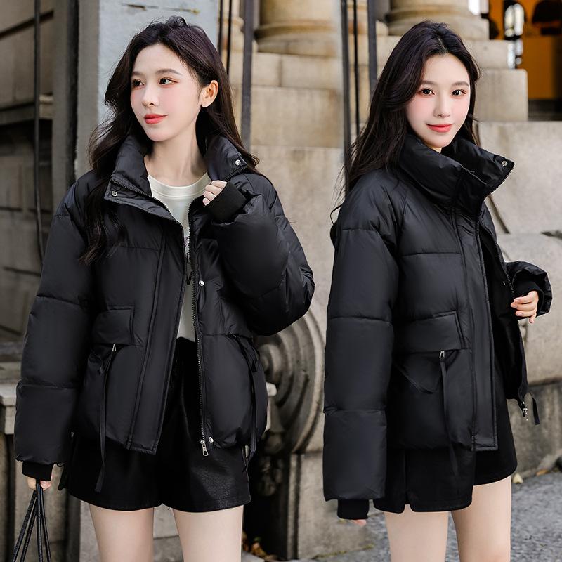 2025 короткая хлопковая куртка женская зимняя новая корейская модная куртка-пуховик универсальная стеганая куртка утолщенная хлопковая куртка
