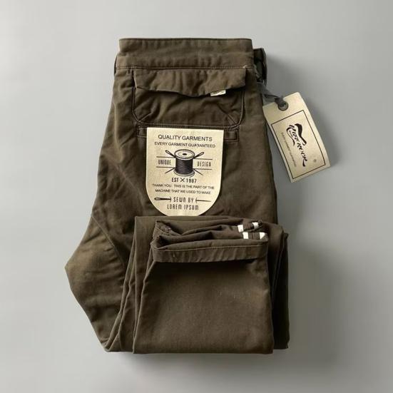 Мужские брюки со средней талией, свободные однотонные брюки с несколькими карманами, облегающие, износостойкие, на пуговицах, на молнии, дышащие в стиле ретро, ​​прямые мягкие длинные брюки-карго