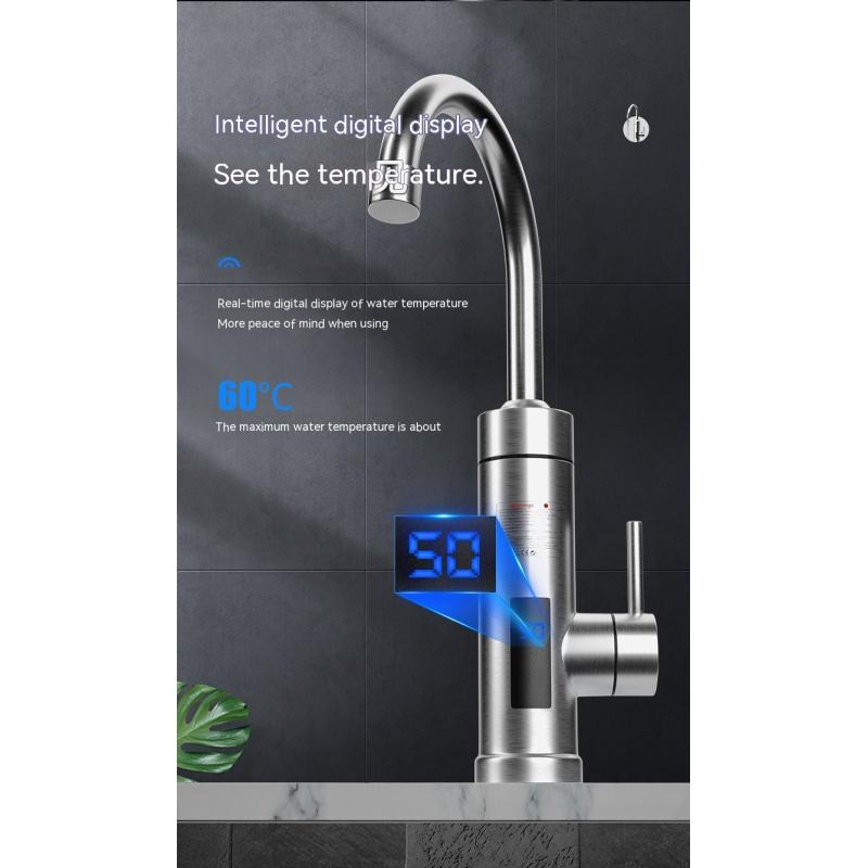 Кухонный электрический кран для горячей воды из нержавеющей стали, мгновенный трехсекундный кран для горячей воды, горячая и холодная вода