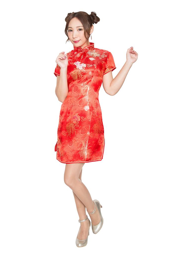 Clearstone Royal China Косплей Хэллоуин Cheongsam платье Мини M Красный цветок/Красный Женский