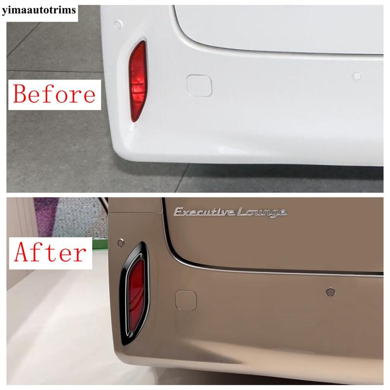 Car Rear Fog Light Lamp Frame Decoration Cover Trim For Toyota Alphard Vellfire 40 Series 2024 Chrome / Black Accessories