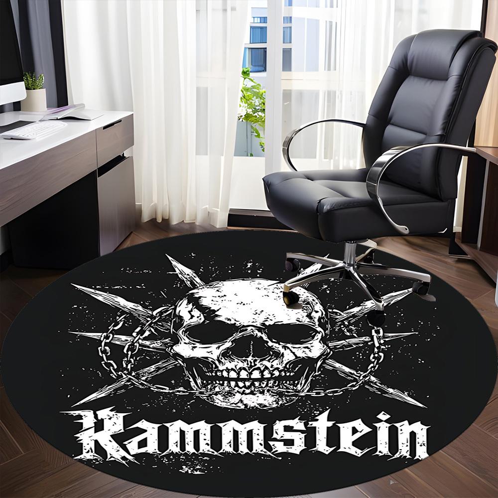 1 шт. Круглый ковер Rammstein Metal Death Office, Коврик для помещений, Подходит для офиса, спальни, гостиной, домашнего декора, Декор комнаты a0926107