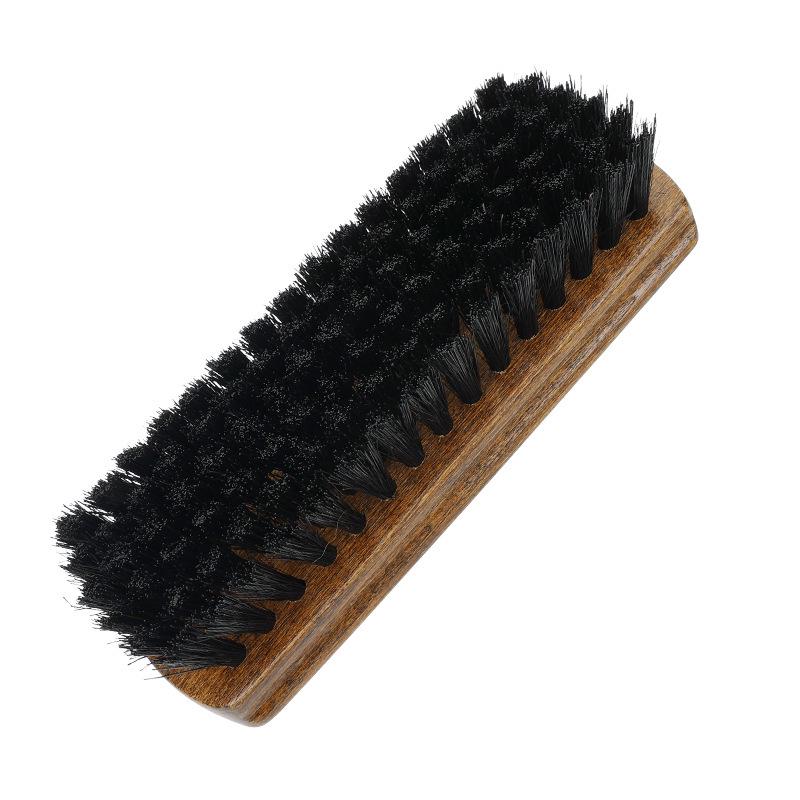 Premium Beech Wood Shoe Brush with Boar Bristles – Gentle Horsehair for Polishing & Dust Removal, Safe for Shoes
