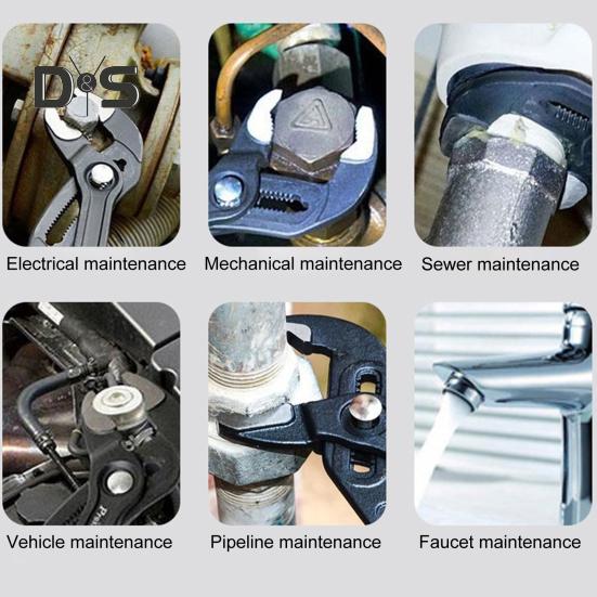 Плоскогубцы с эргономичной ручкой, регулируемые плоскогубцы высокой твердости, V-образный язычок, плоскогубцы для водяных насосов, гаечный ключ
