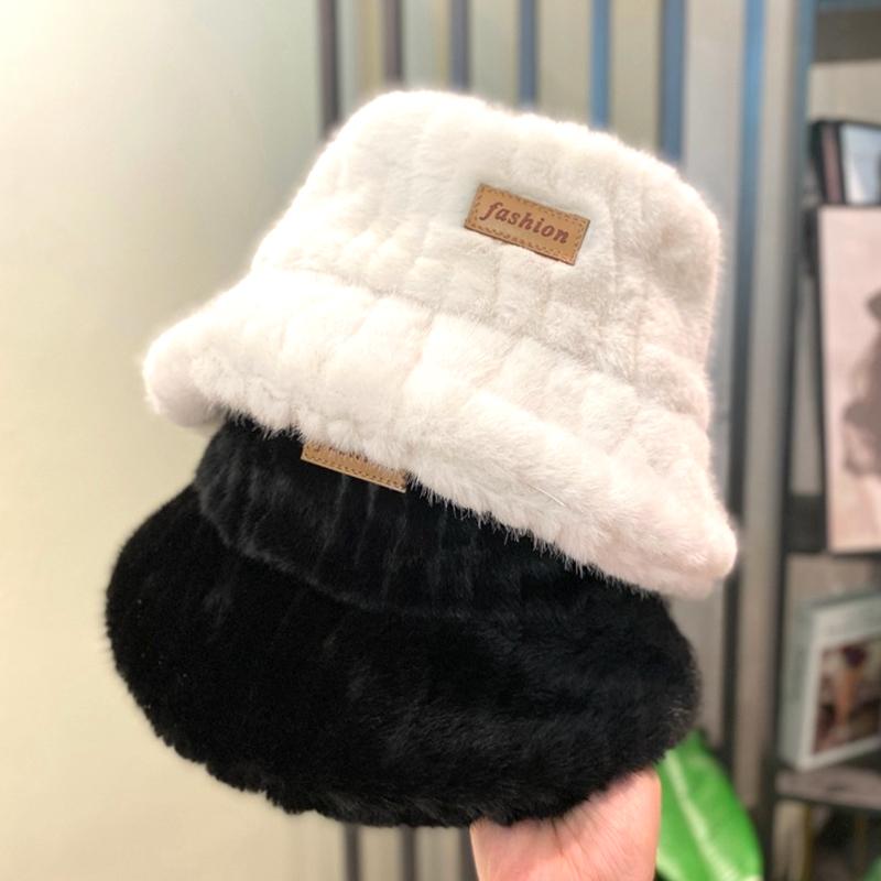 Новая защитная шапка-ведро для ушей, зимняя модная универсальная женская утолщенная теплая плюшевая рыбацкая шапка