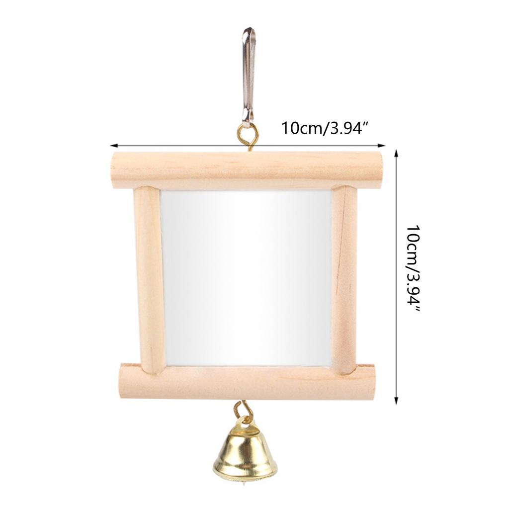 Зеркало для птиц, игрушка, маленькое зеркало для попугая, игрушка для клетки попугая с маленькими колокольчиками, интерактивное зеркало для клетки питомца, принадлежности