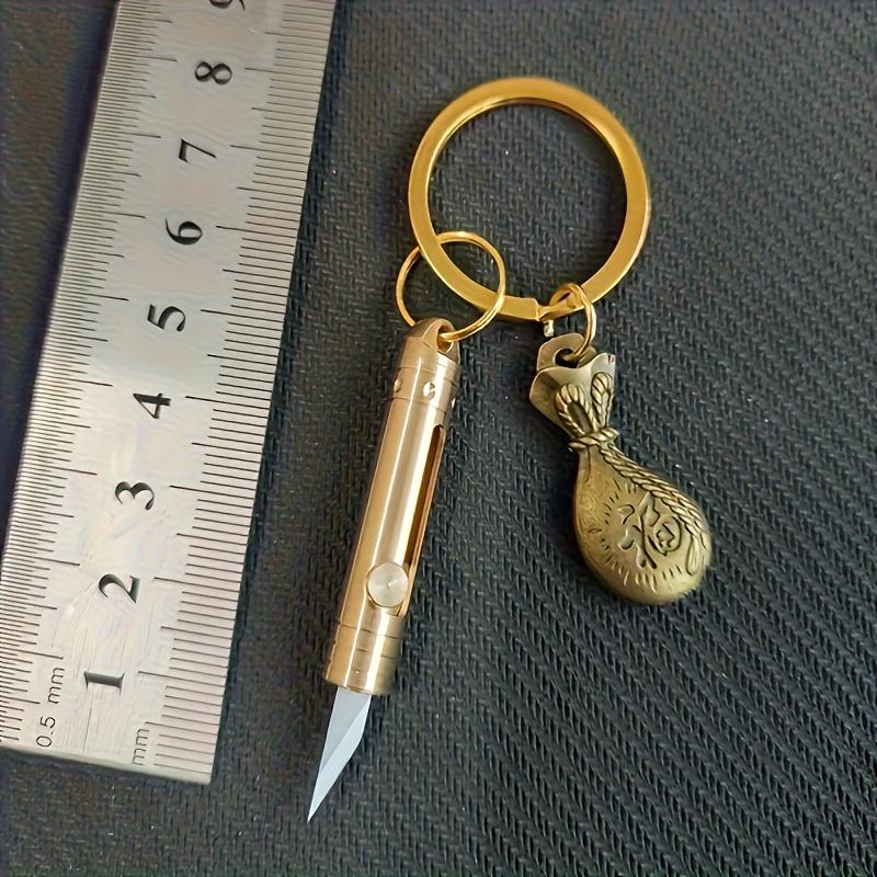 Mini Brass Small Knife, Self-defense Keychain Pendant, Bolt Type Small Knife, Exquisite Outdoor Portable Disassembly, Express Delivery, Art Knife