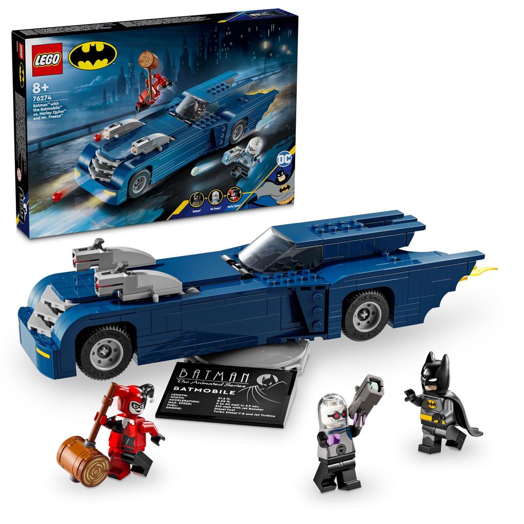 LEGO Супергерои Бэтмен на Бэтмобиле Харли Квинн Заморозка Игрушка Подарок на день рождения Блок Рождество Мальчики Девочки Дети 8 лет 9 лет 10 лет