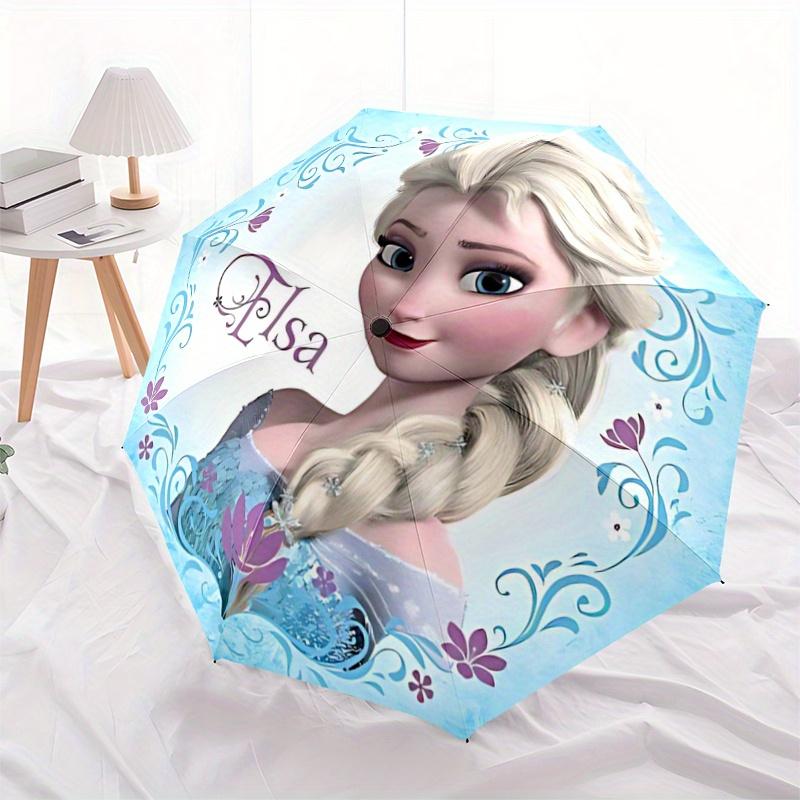 1pc Elsa Frozen Elsa Automatic Opening/Closing Umbrella - Portable 3-Fold Design, 8-Bone Iron Frame Outdoor Umbrella, Ideal Gift for Fans, T